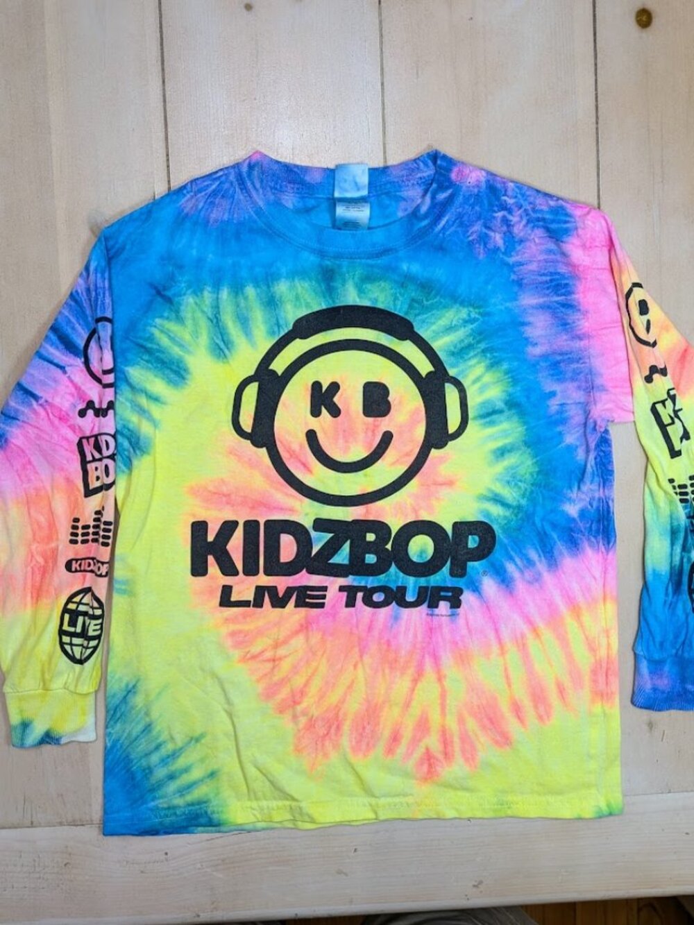 KIDZ BOP Live Tour Tie Dye Long Sleeve Graphic Shirt Youth M 2024